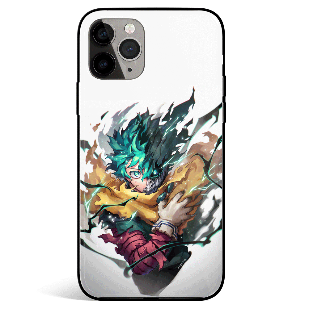 My Hero Academia Deku Sihouette Tempered Glass Soft Silicone iPhone Case-Phone Case-Monkey Ninja-iPhone X/XS-Tempered Glass-Monkey Ninja