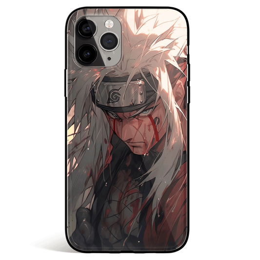 Naruto Jiraiya After Fight Tempered Glass Soft Silicone iPhone Case-Phone Case-Monkey Ninja-iPhone X/XS-Tempered Glass-Monkey Ninja