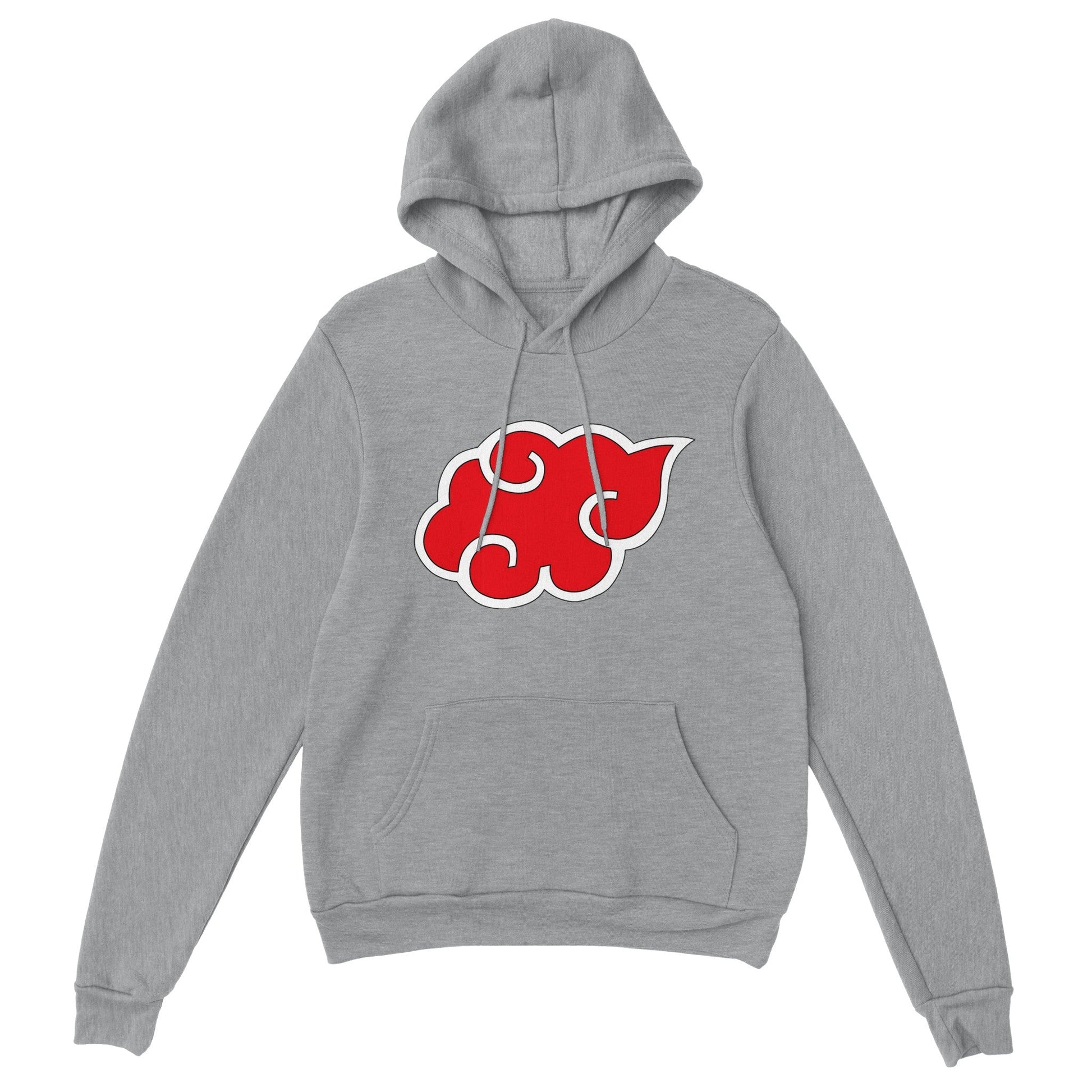 Naruto | Akatsuki Red Cloud | Anime Hoodie (Unisex)-Hoodie-Monkey Ninja-Grey-S-Monkey Ninja