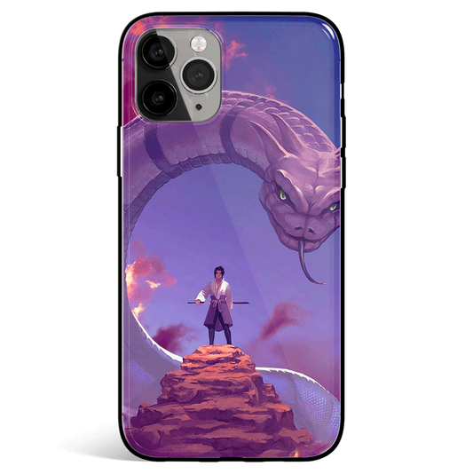 Naruto Sasuke and Manda Tempered Glass Soft Silicone iPhone Case-Phone Case-Monkey Ninja-iPhone X/XS-Tempered Glass-Monkey Ninja