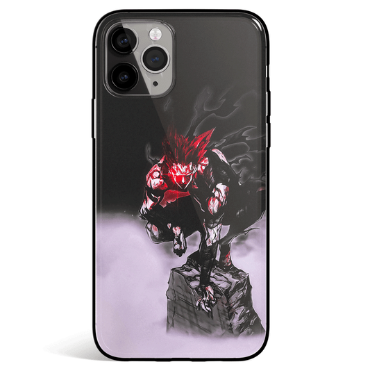 One Punch Man Garou on Rock Tempered Glass Soft Silicone iPhone Case-Phone Case-Monkey Ninja-iPhone X/XS-Tempered Glass-Monkey Ninja