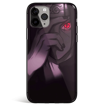 Naruto Itachi Half Face Sharingan Tempered Glass Soft Silicone iPhone Case-Phone Case-Monkey Ninja-iPhone X/XS-Tempered Glass-Monkey Ninja