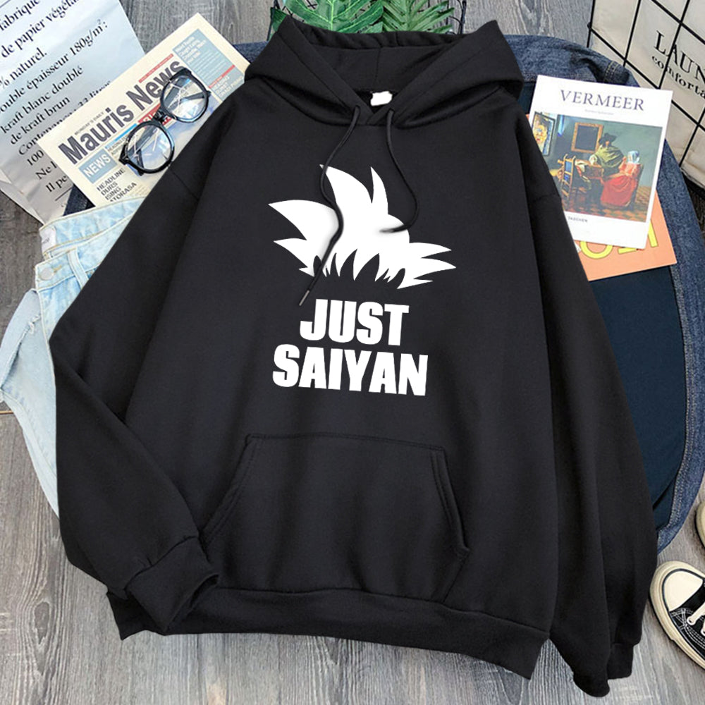 Dragon Ball Just Saiyan Hoodie-Clothing-Monkey Ninja-Black-S-Monkey Ninja