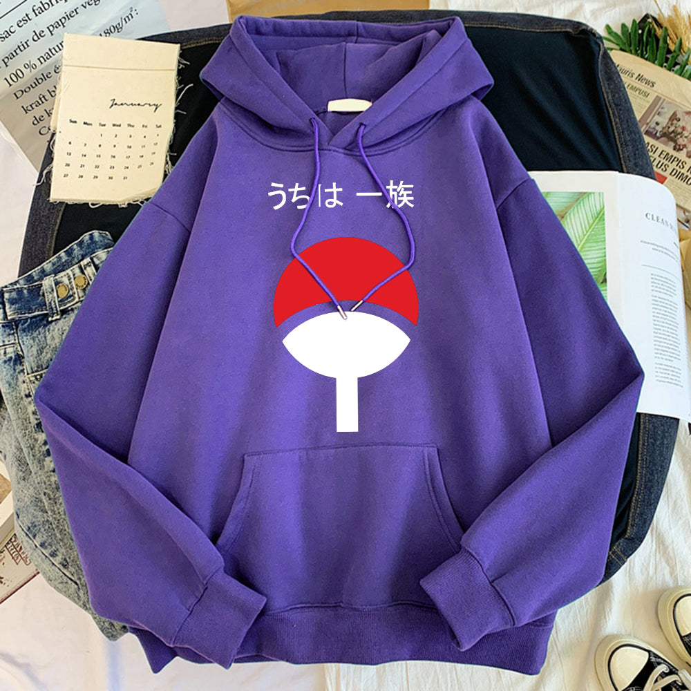 Naruto Uchiha Symbol Hoodie-Clothing-Monkey Ninja-Purple-S-Monkey Ninja