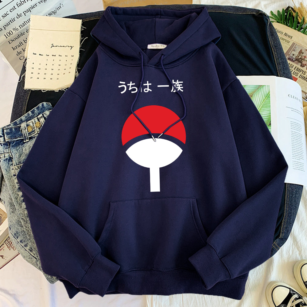 Naruto Uchiha Symbol Hoodie-Clothing-Monkey Ninja-Dark Blue-S-Monkey Ninja