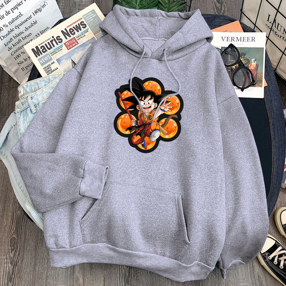 Dragon Ball Kid Goku Hoodie-Clothing-Monkey Ninja-Gray-S-Monkey Ninja