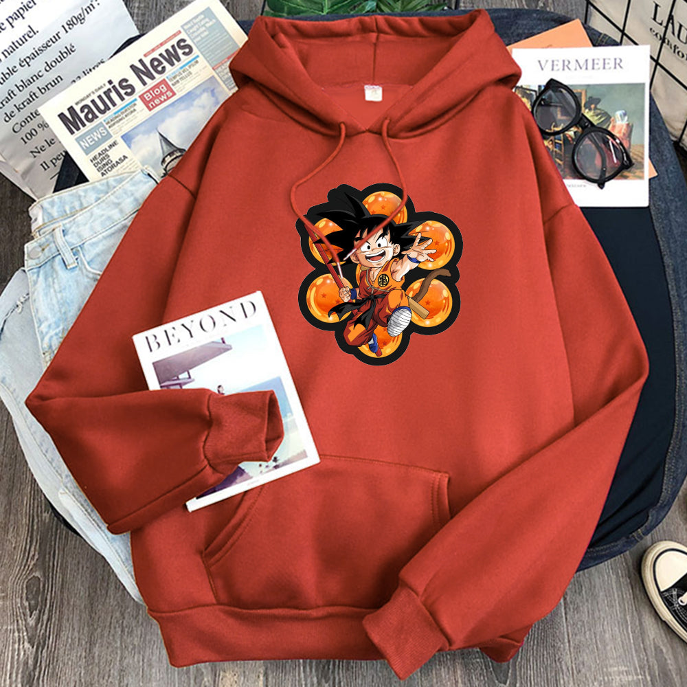 Dragon Ball Kid Goku Hoodie-Clothing-Monkey Ninja-Brick Red-S-Monkey Ninja