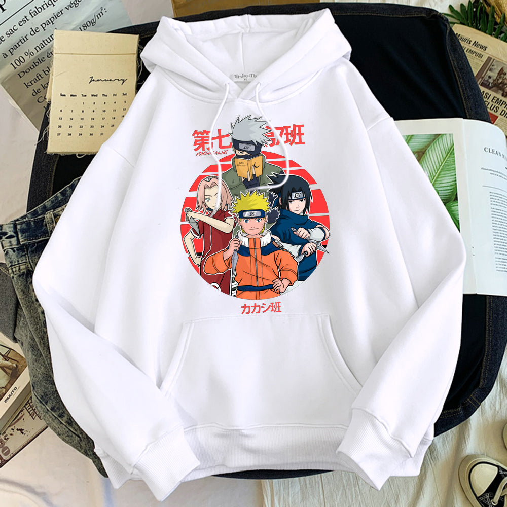 Naruto Team 7 Hoodie-Clothing-Monkey Ninja-White-S-Monkey Ninja