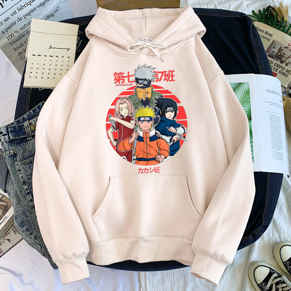 Naruto Team 7 Hoodie-Clothing-Monkey Ninja-Beige-S-Monkey Ninja