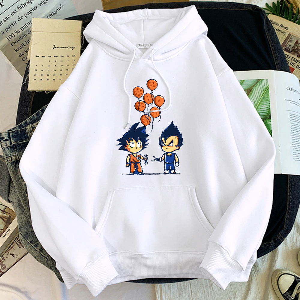 Dragon Ball Goku and Vegeta Hoodie-Clothing-Monkey Ninja-White-S-Monkey Ninja