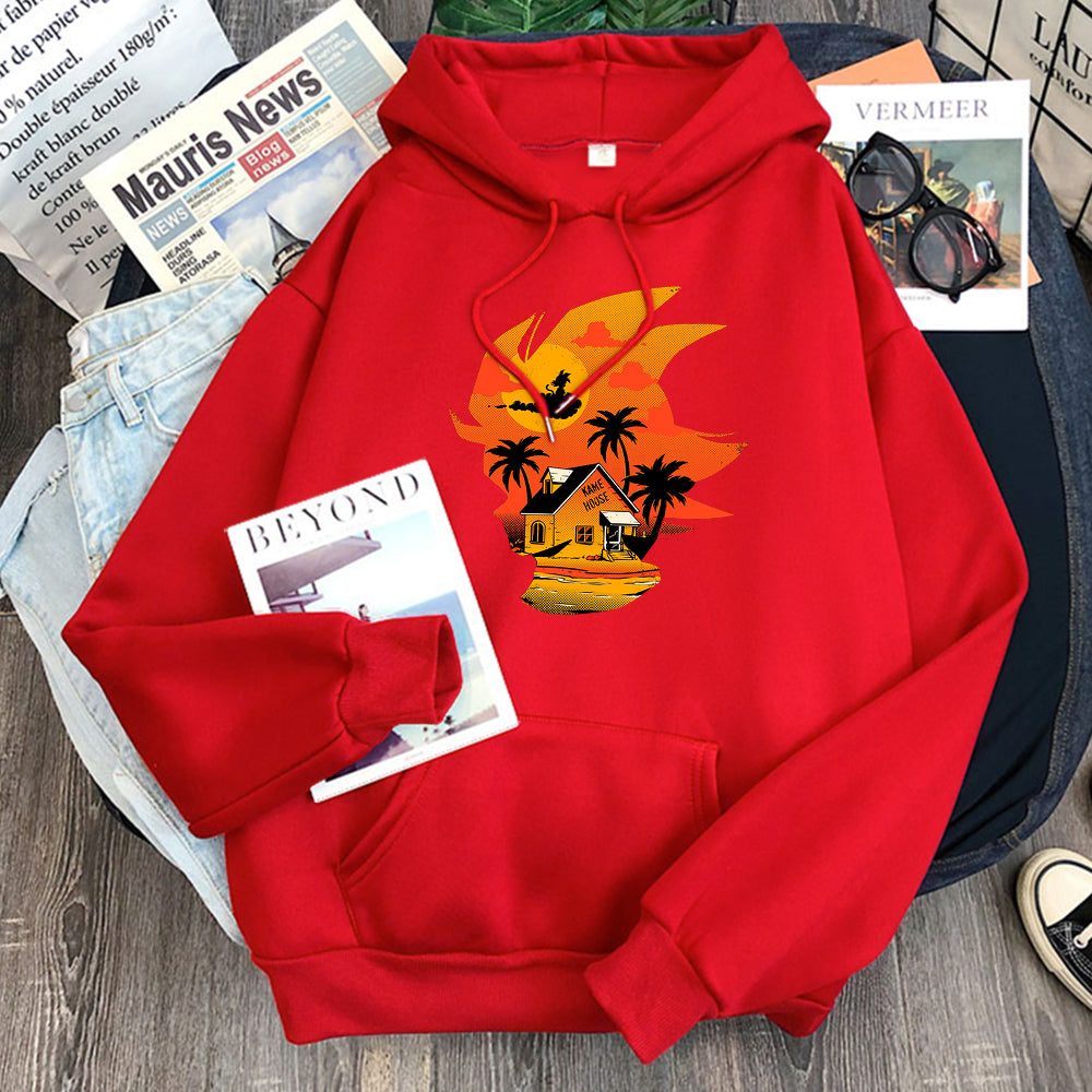 Dragon Ball Kame House Hoodie-Clothing-Monkey Ninja-Red-S-Monkey Ninja