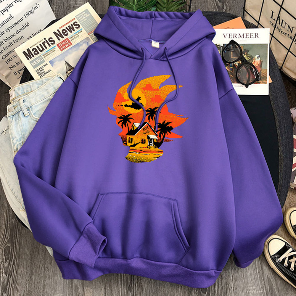 Dragon Ball Kame House Hoodie-Clothing-Monkey Ninja-Purple-S-Monkey Ninja