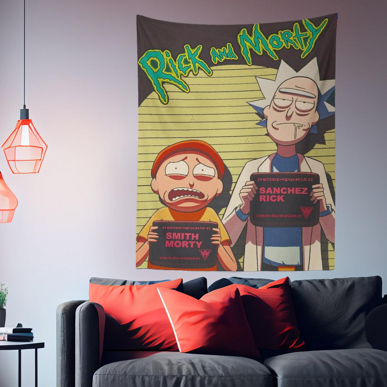 Anime Rick and Morty Mugshot Tapestry-Taspetry-Wallarts Lab-100cm * 150cm-Monkey Ninja