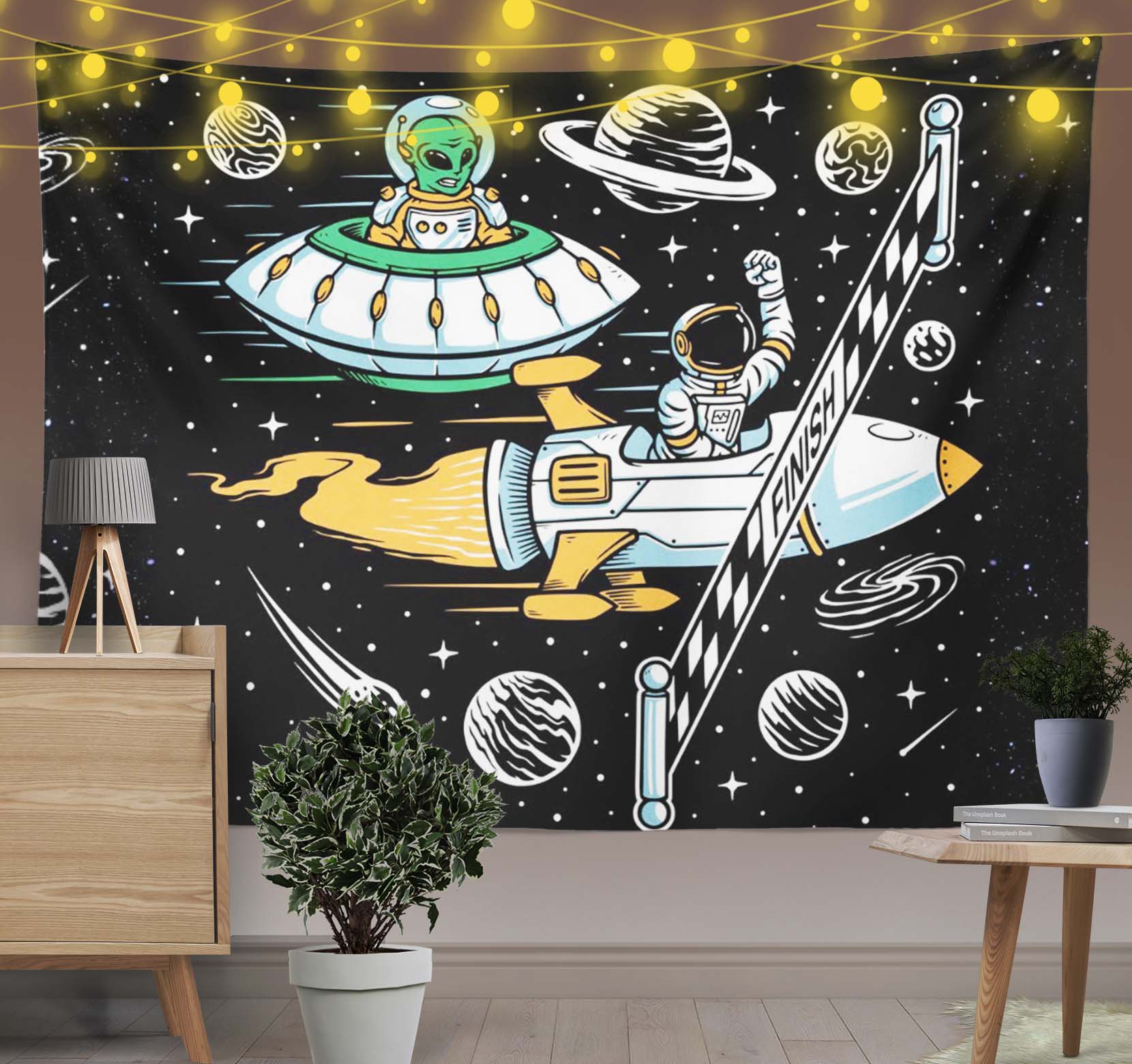 Space Travel Astronauts Tapestry-Taspetry-Wallarts Lab-100cm * 150cm-Monkey Ninja