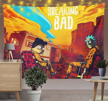 Breaking Bad Morty Trippy Tapestry-Taspetry-Wallarts Lab-100cm * 150cm-Monkey Ninja