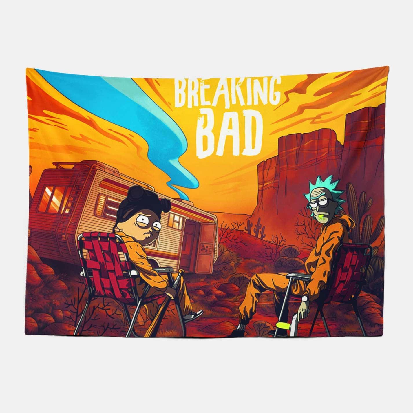 Breaking Bad Morty Trippy Tapestry-Taspetry-Wallarts Lab-100cm * 150cm-Monkey Ninja