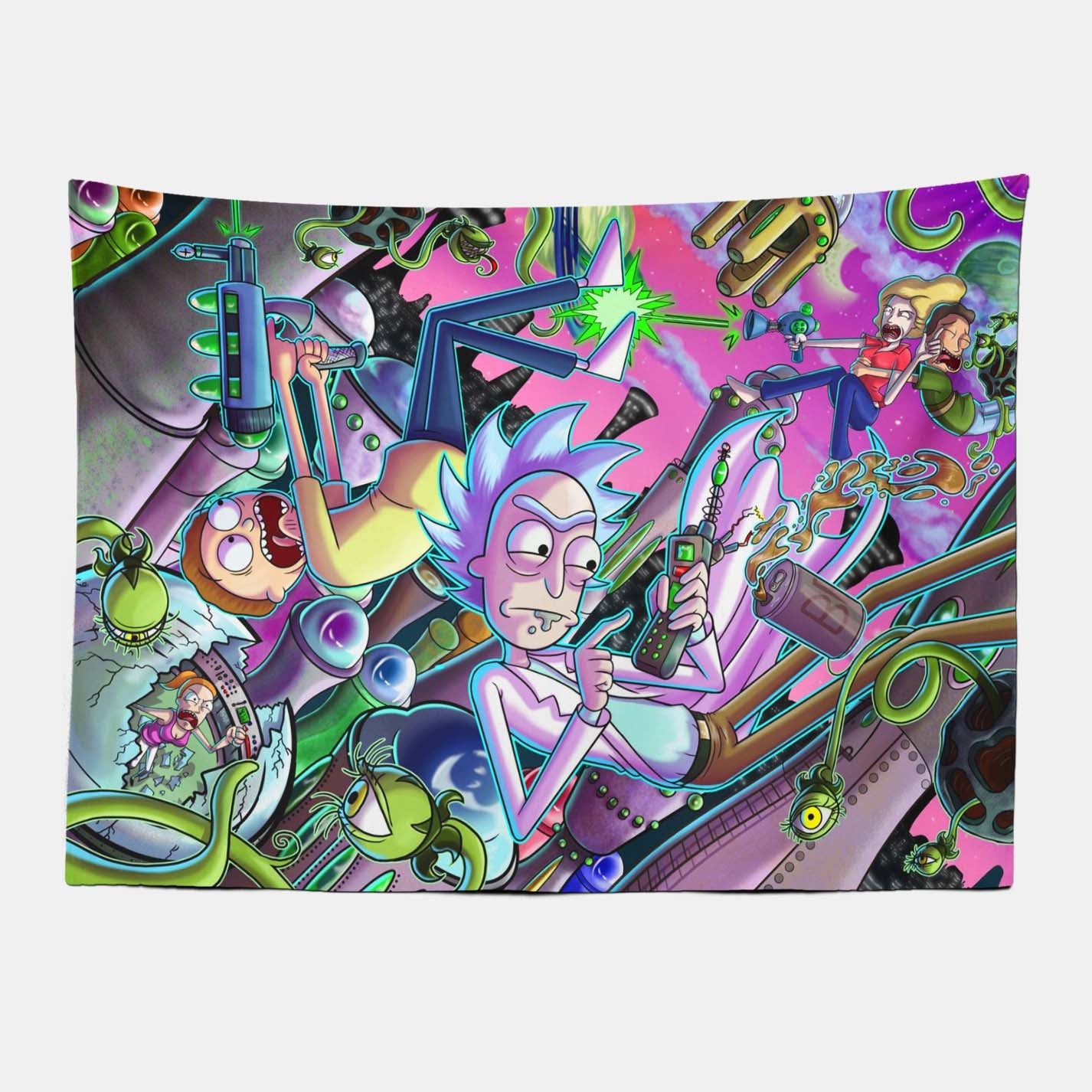 Rick and Morty Trippy Tapestry-Taspetry-Wallarts Lab-100cm * 150cm-Monkey Ninja