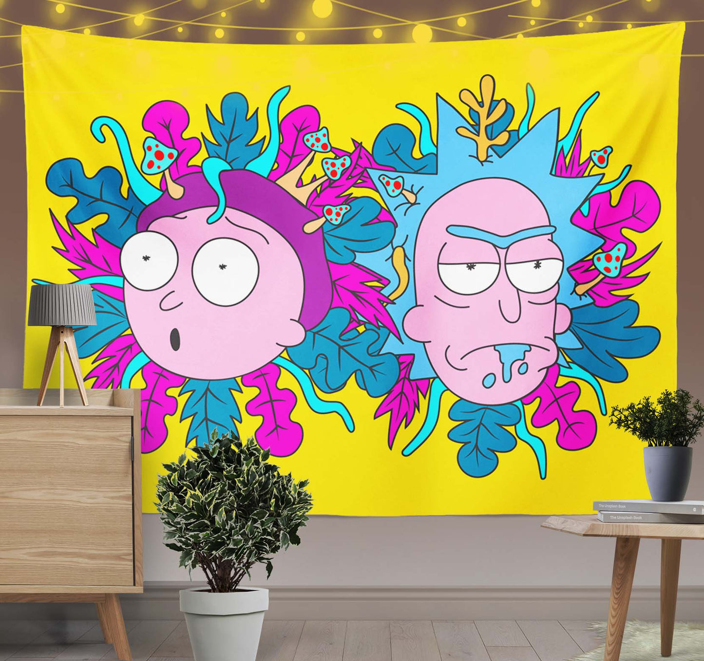 Rick&Morty Headshot Trippy Tapestry-Taspetry-Wallarts Lab-100cm * 150cm-Monkey Ninja