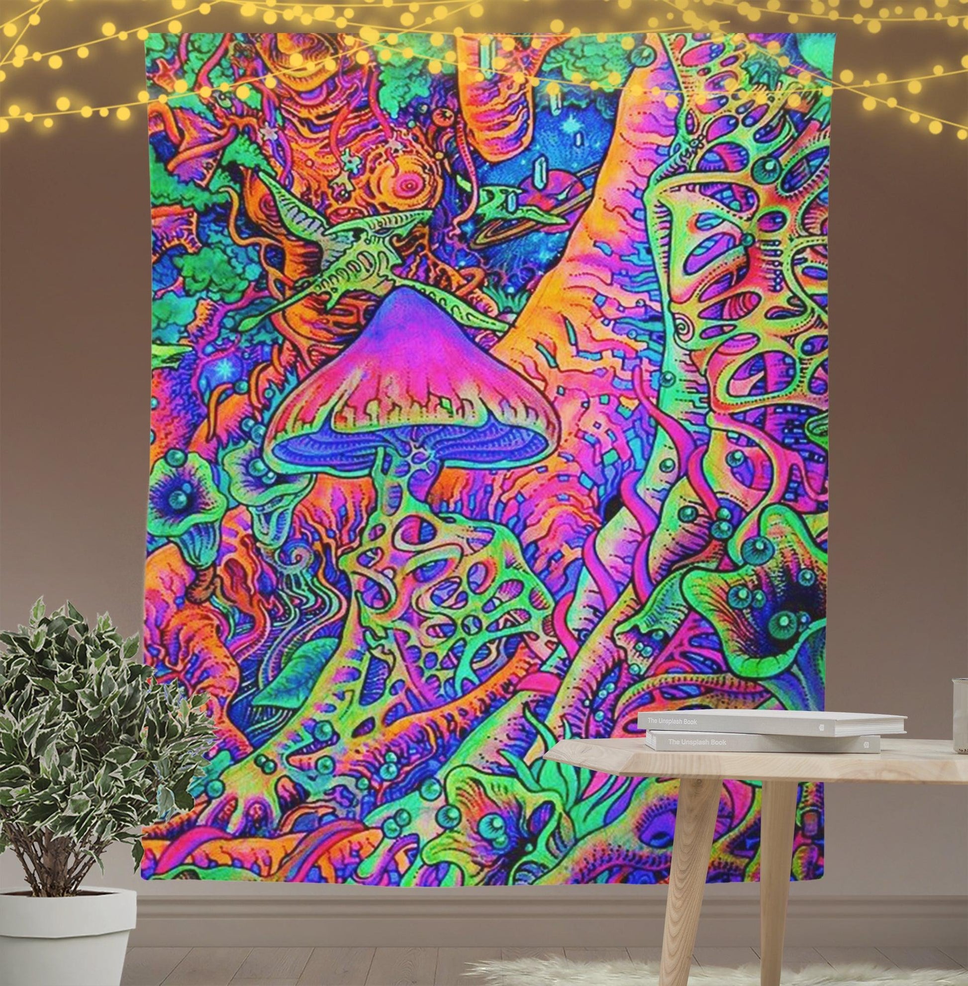 Psychedelic Mushroom Forest Tapestry-Taspetry-Wallarts Lab-100cm * 150cm-Monkey Ninja