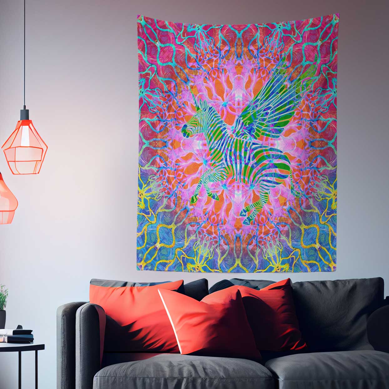 Psychedelic Zebra Tapestry-Taspetry-Wallarts Lab-100cm * 150cm-Monkey Ninja