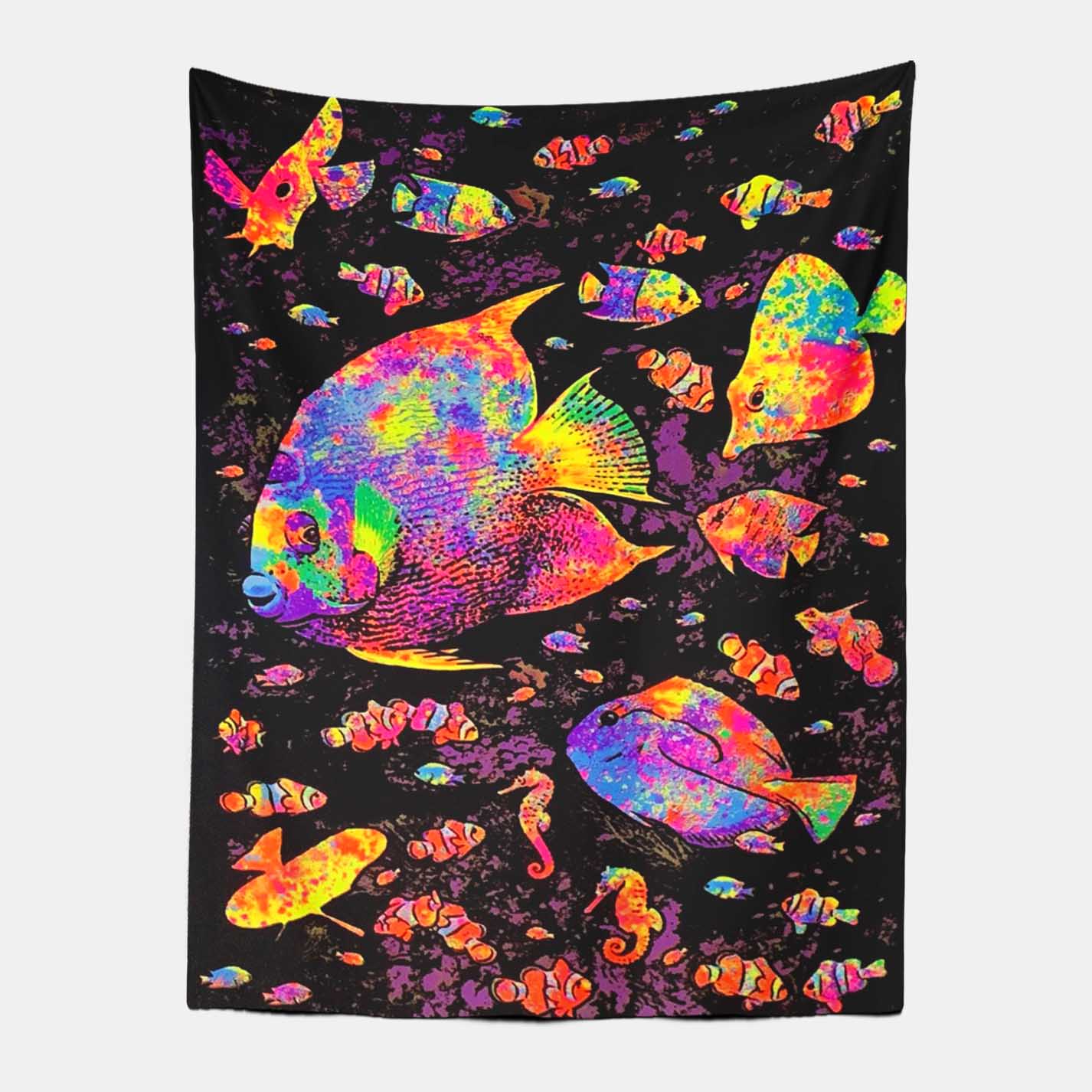 Psychedelic Sea Fish Tapestry-Taspetry-Wallarts Lab-100cm * 150cm-Monkey Ninja