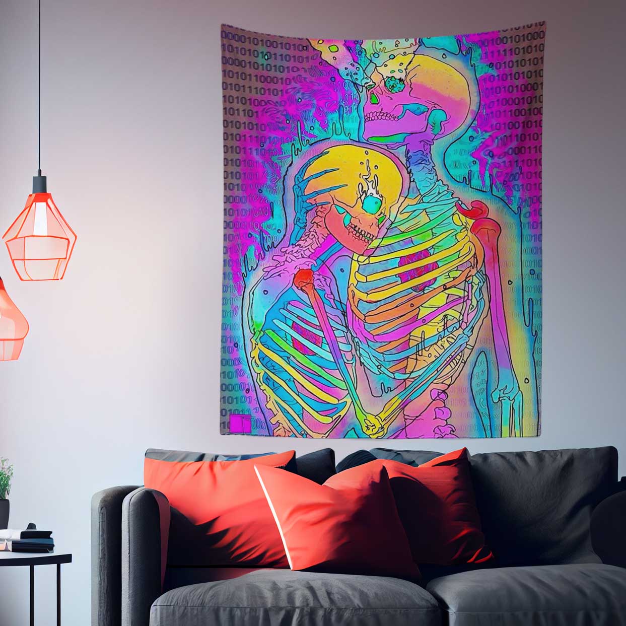 Skeleton Lover Tapestry-Taspetry-Wallarts Lab-100cm * 150cm-Monkey Ninja