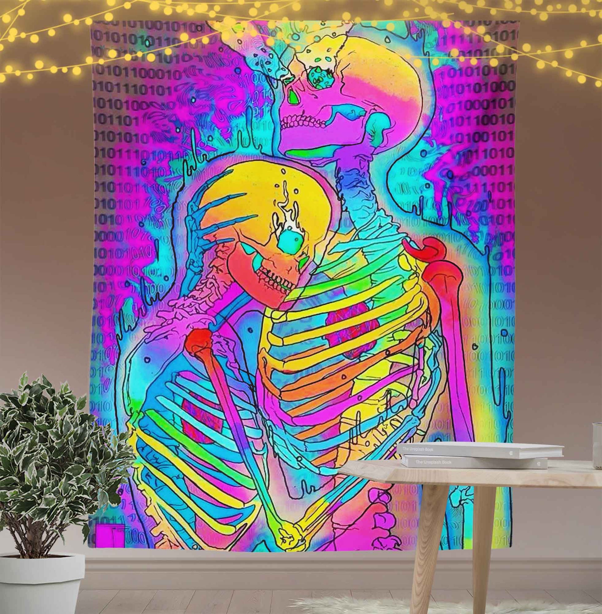 Skeleton Lover Tapestry-Taspetry-Wallarts Lab-100cm * 150cm-Monkey Ninja