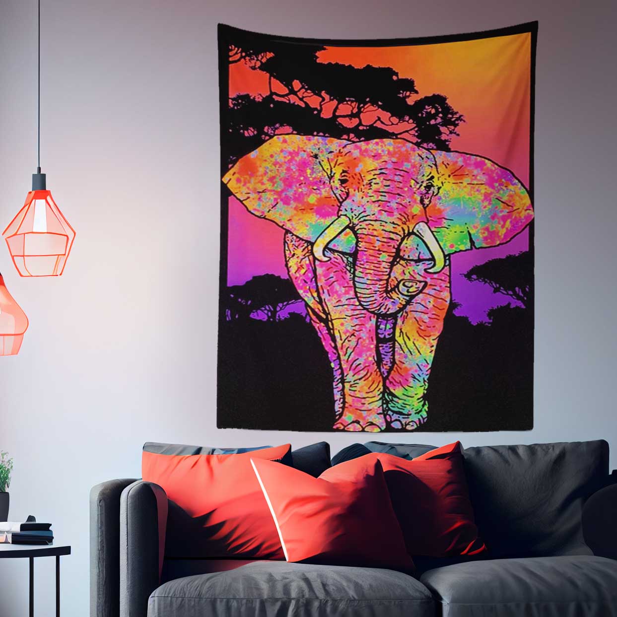 Glowing African Elephant Tapestry-Taspetry-Wallarts Lab-100cm * 150cm-Monkey Ninja