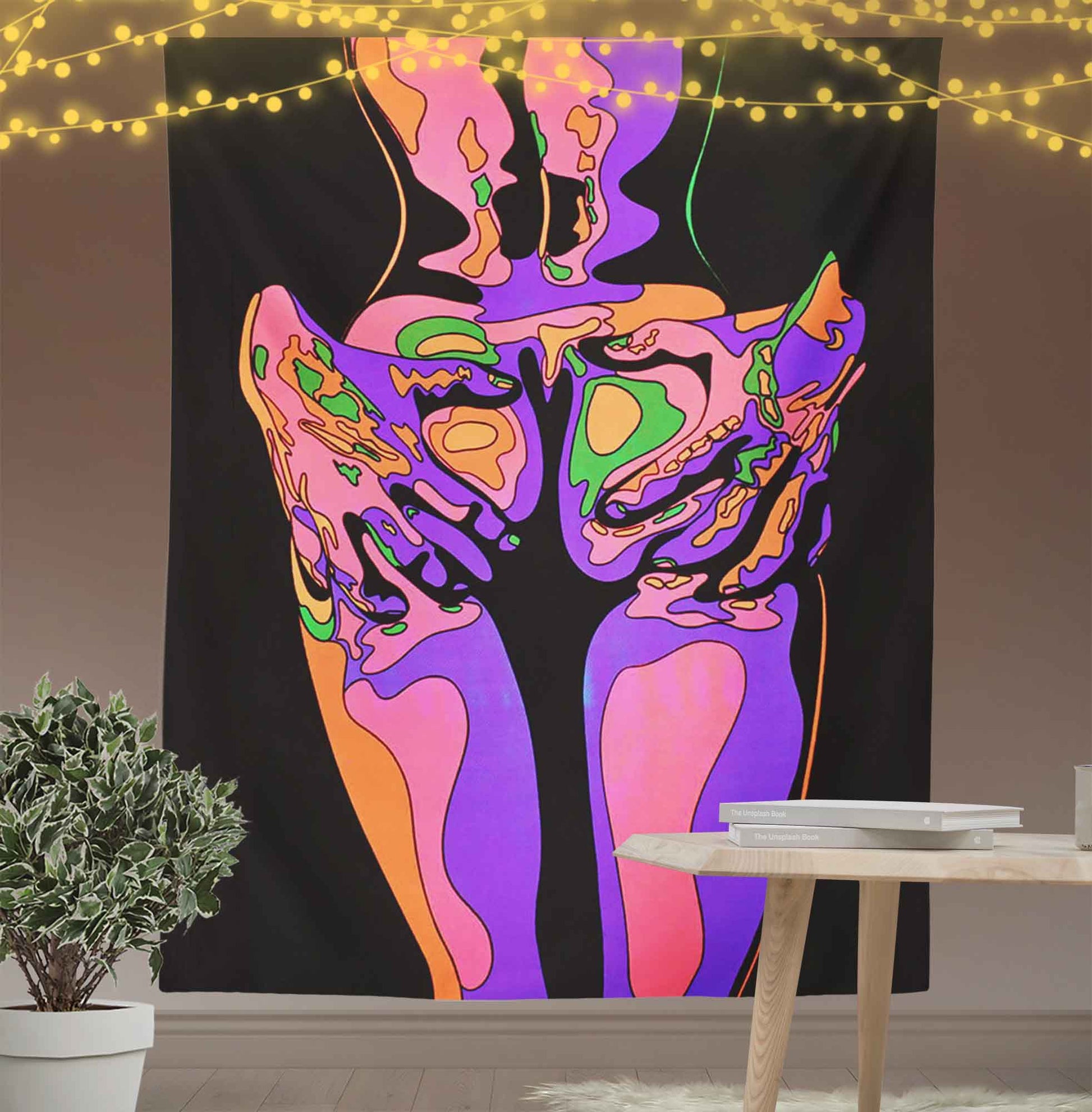 Psychedelic Sexy Couple Wall Art Tapestry-Taspetry-Wallarts Lab-100cm * 150cm-Monkey Ninja
