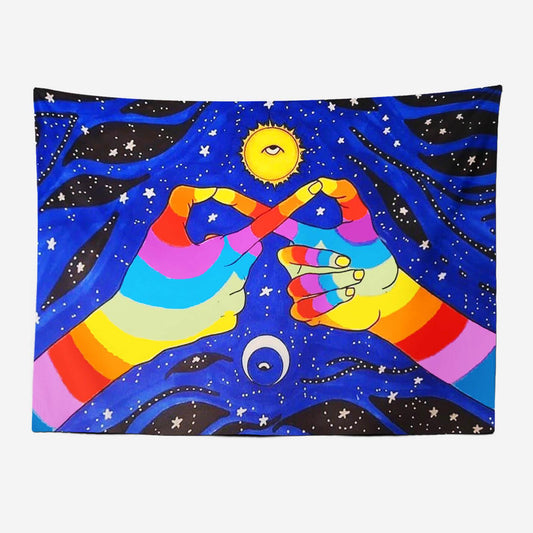 Rainbow Hands Tapestry-Taspetry-Wallarts Lab-100cm * 150cm-Monkey Ninja