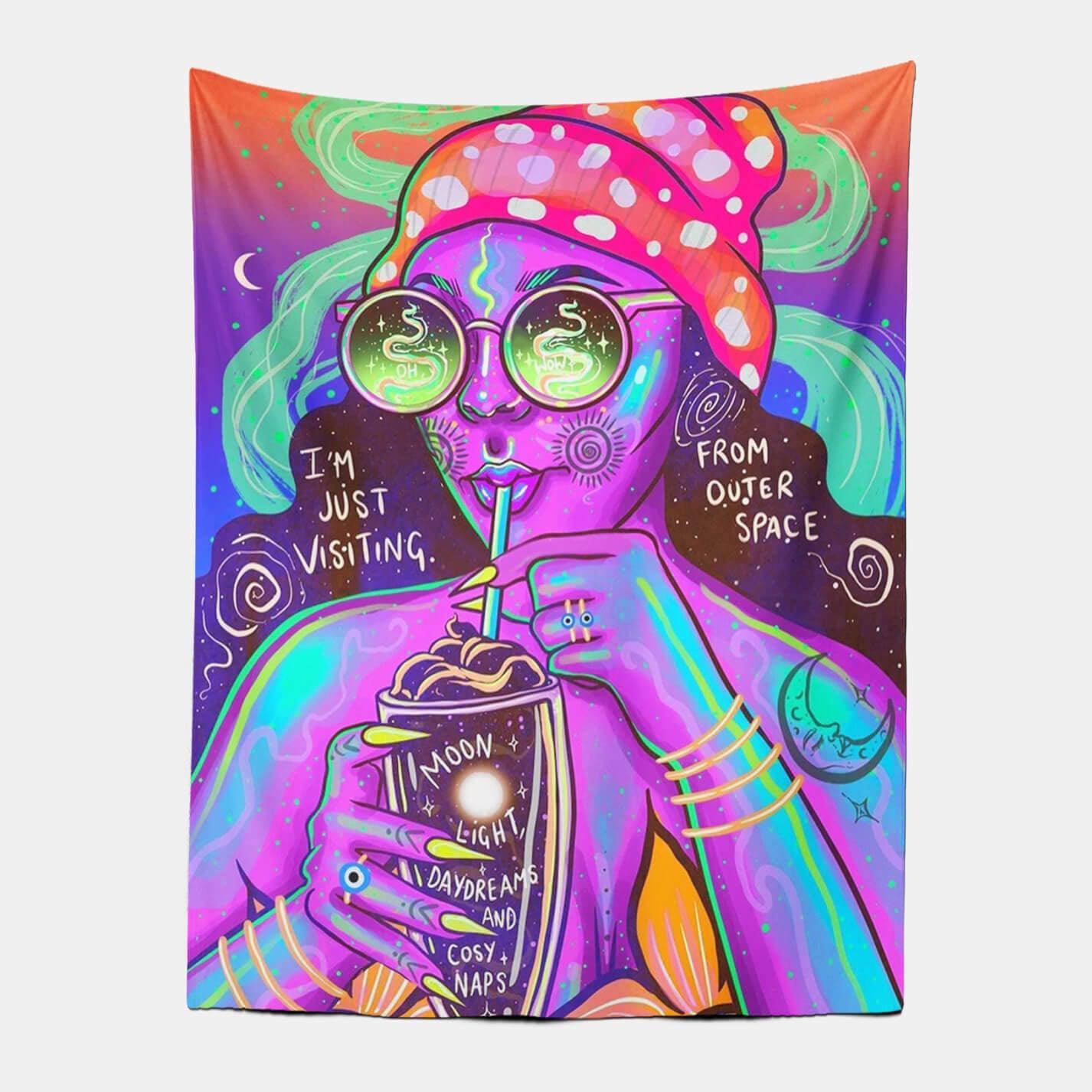 Bohemian Fashion Girl Tapestry-Taspetry-Wallarts Lab-100cm * 150cm-Monkey Ninja