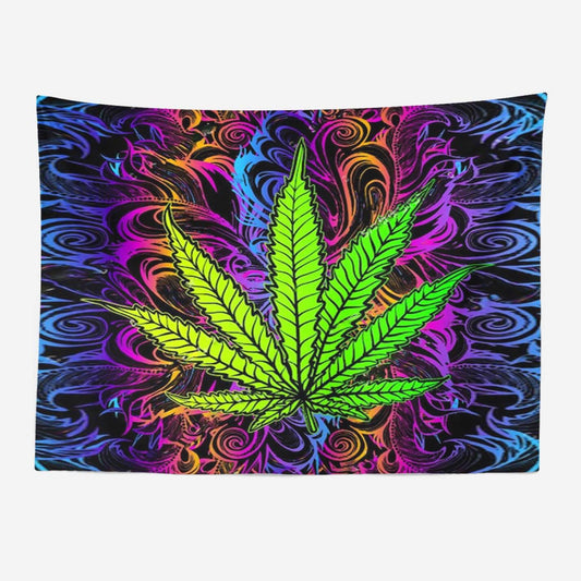 Psychedelic Leaves Tapestry-Taspetry-Wallarts Lab-100cm * 150cm-Monkey Ninja