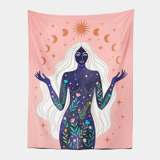 Moon Goddess Divination Tapestry-Taspetry-Wallarts Lab-100cm * 150cm-Monkey Ninja