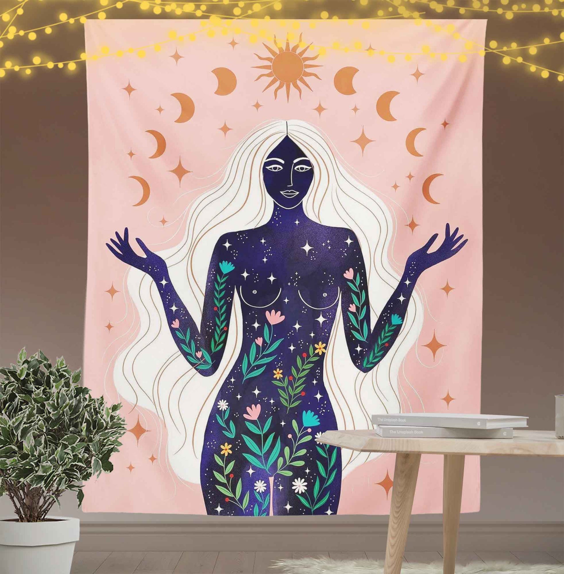 Moon Goddess Divination Tapestry-Taspetry-Wallarts Lab-100cm * 150cm-Monkey Ninja