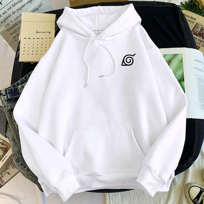 Naruto Leaf Village Symbol Hoodie-Clothing-Monkey Ninja-White-S-Monkey Ninja