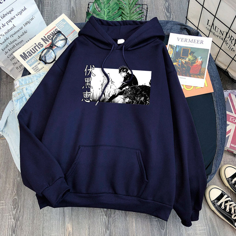 Jujutsu Kaisen Megumi Divine Dogs Hoodie-Clothing-Monkey Ninja-Dark Blue-S-Monkey Ninja