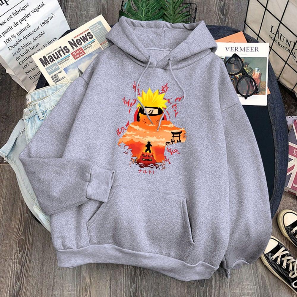 Naruto Uzumaki Hoodie-Clothing-Monkey Ninja-Gray-S-Monkey Ninja