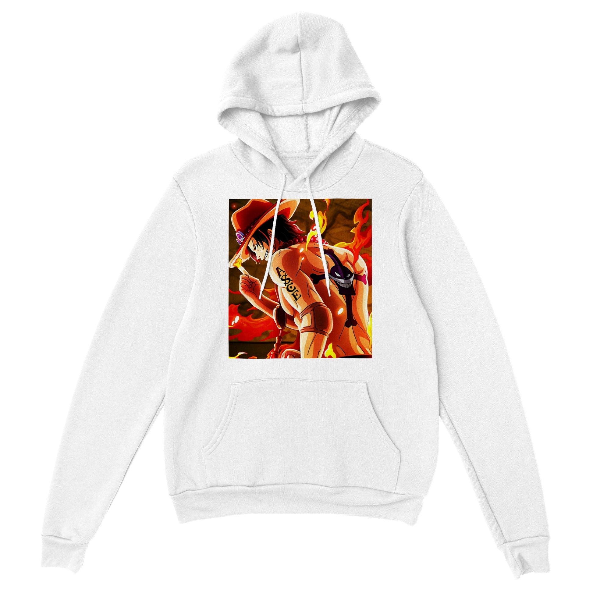 One Piece | Ace | Anime Hoodie (Unisex)-Hoodie-Monkey Ninja-White-S-Monkey Ninja