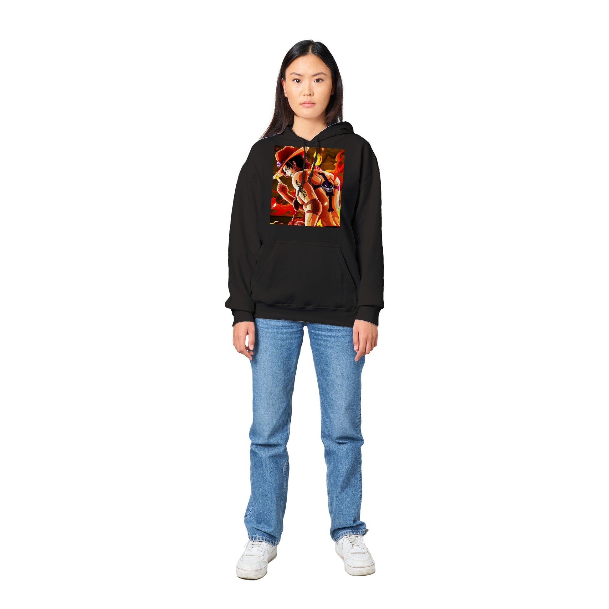 One Piece | Ace | Anime Hoodie (Unisex)-Hoodie-Monkey Ninja-Black-S-Monkey Ninja