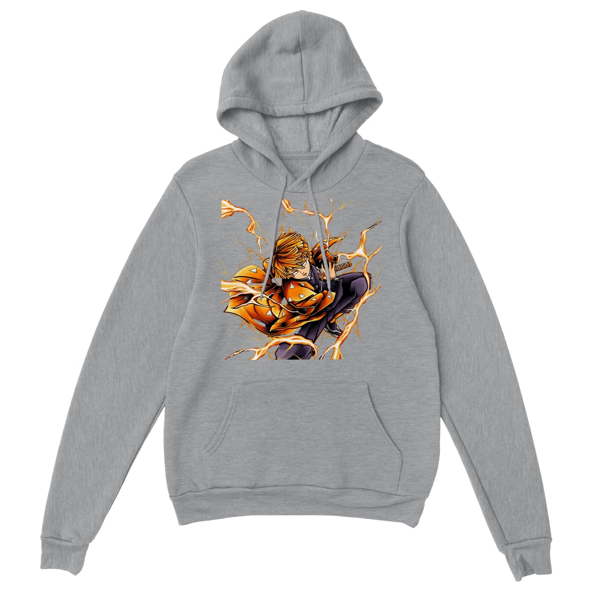 Demon Slayer | Zenitsu | Anime Hoodie (Unisex)-Hoodie-Monkey Ninja-Grey-S-Monkey Ninja