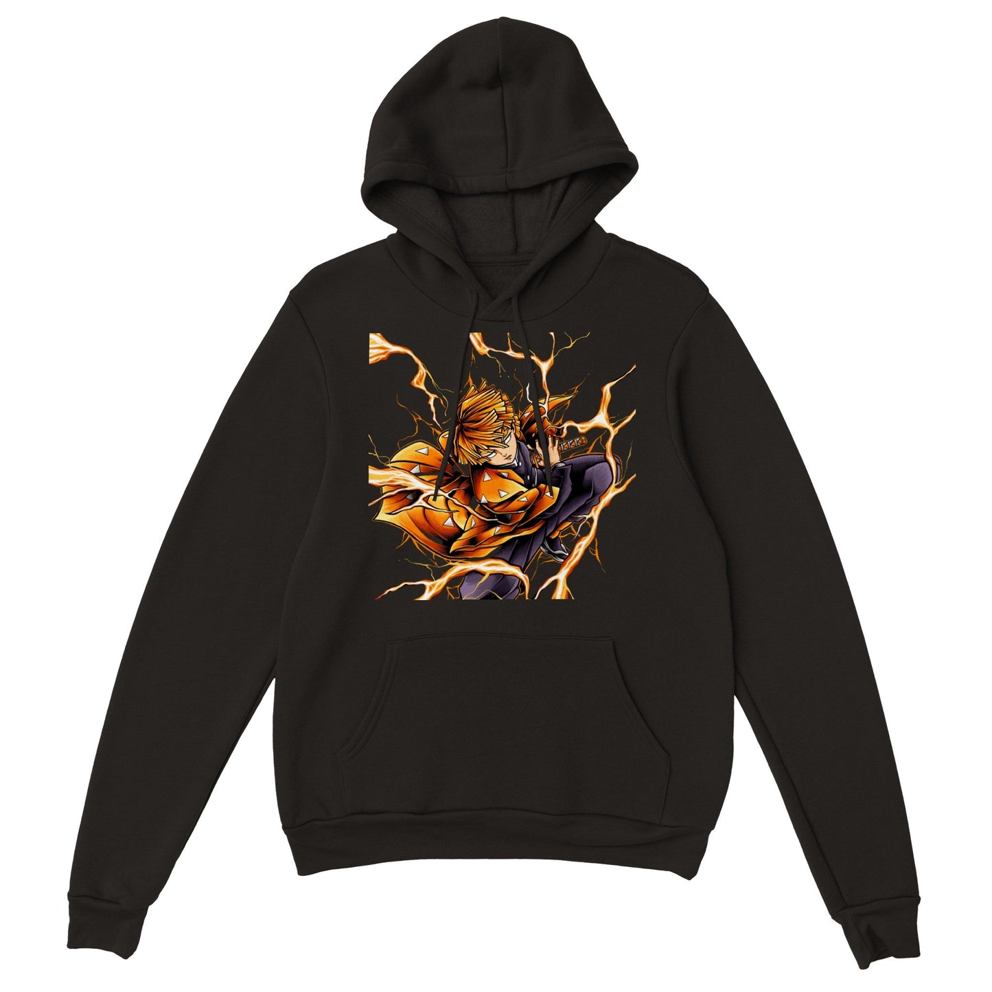 Demon Slayer | Zenitsu | Anime Hoodie (Unisex)-Hoodie-Monkey Ninja-Black-S-Monkey Ninja