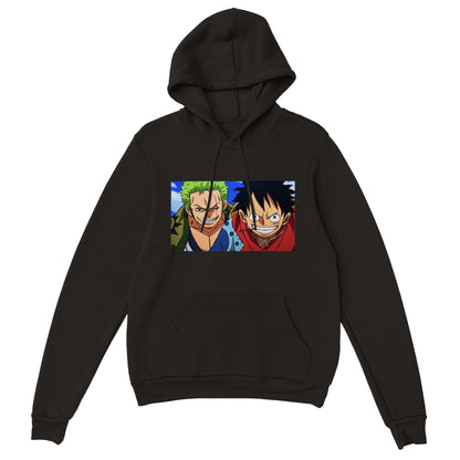 One Piece | Zoro & Luffy | Anime Hoodie (Unisex)-Hoodie-Monkey Ninja-Black-S-Monkey Ninja