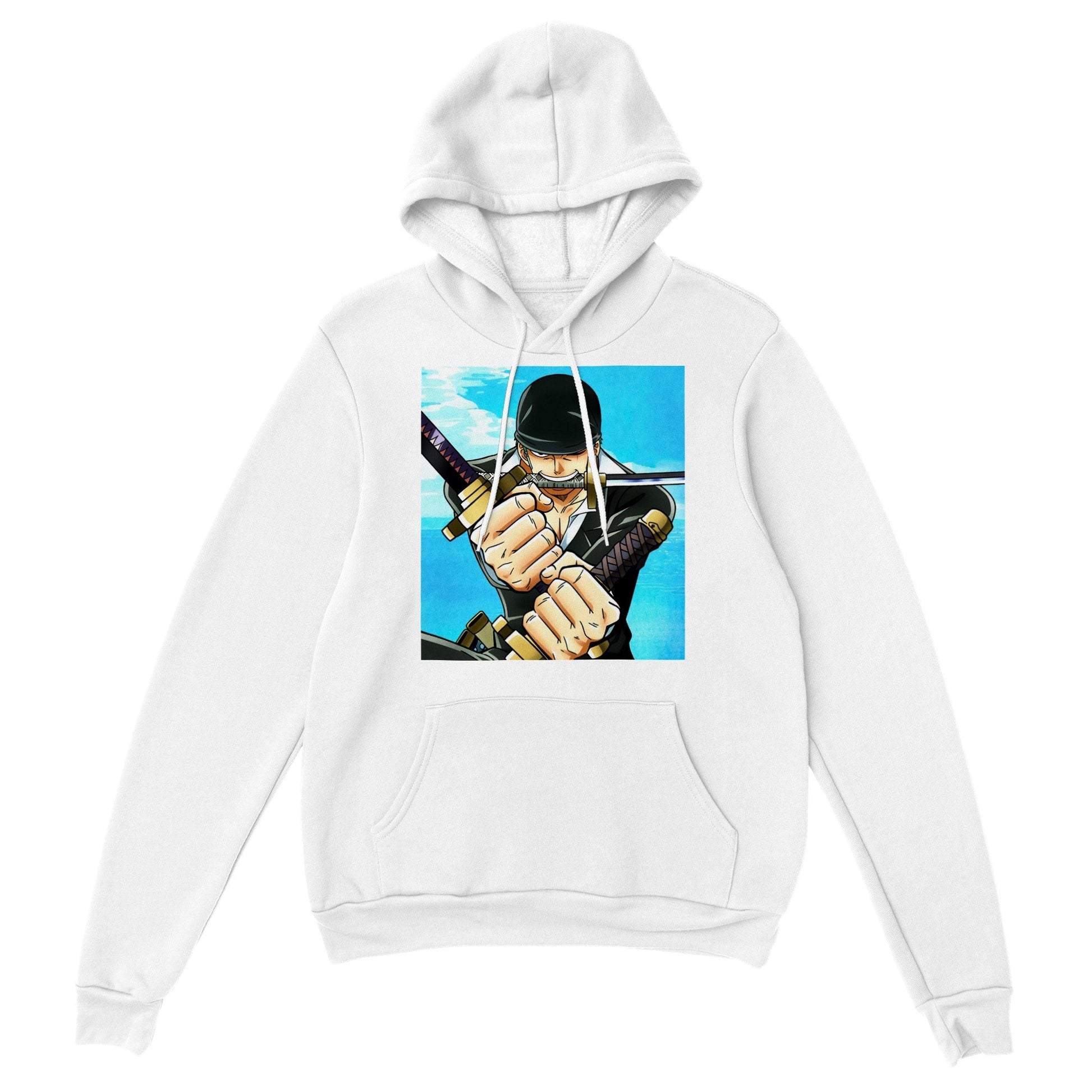 One Piece | Zoro | Anime Hoodie (Unisex)-Hoodie-Monkey Ninja-White-S-Monkey Ninja