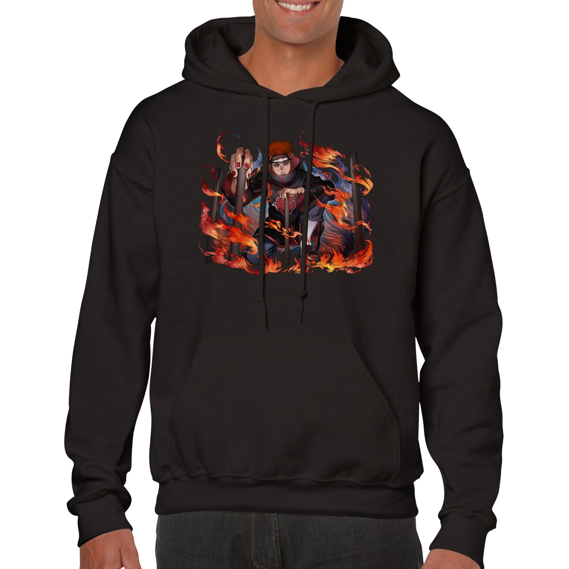 Naruto | Pain | Anime Hoodie (Unisex)-Hoodie-Monkey Ninja-Black-S-Monkey Ninja