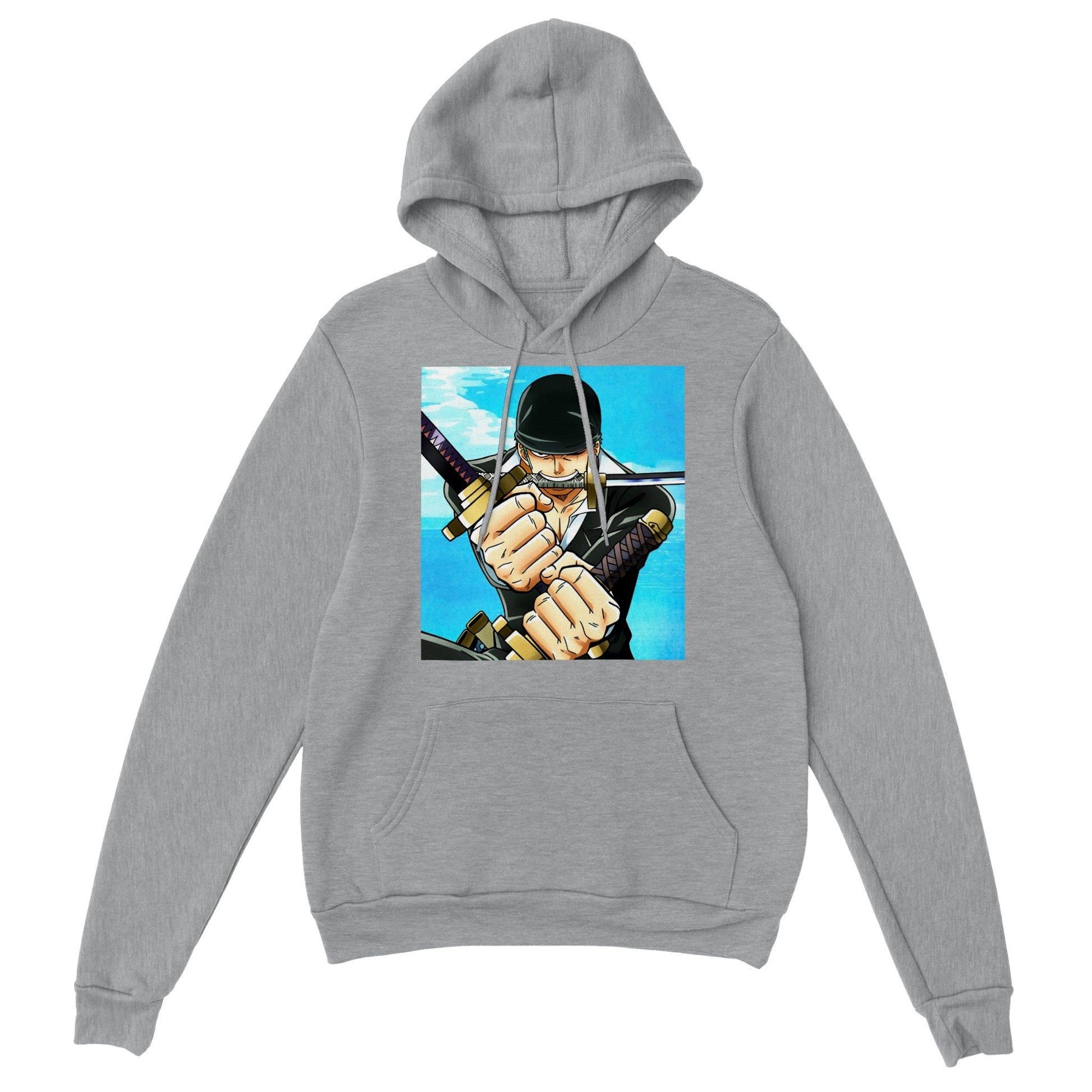 One Piece | Zoro | Anime Hoodie (Unisex)-Hoodie-Monkey Ninja-Grey-S-Monkey Ninja