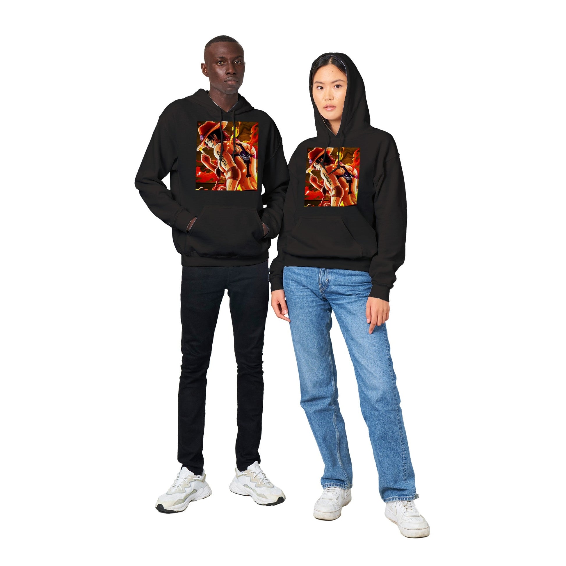 One Piece | Ace | Anime Hoodie (Unisex)-Hoodie-Monkey Ninja-Black-S-Monkey Ninja