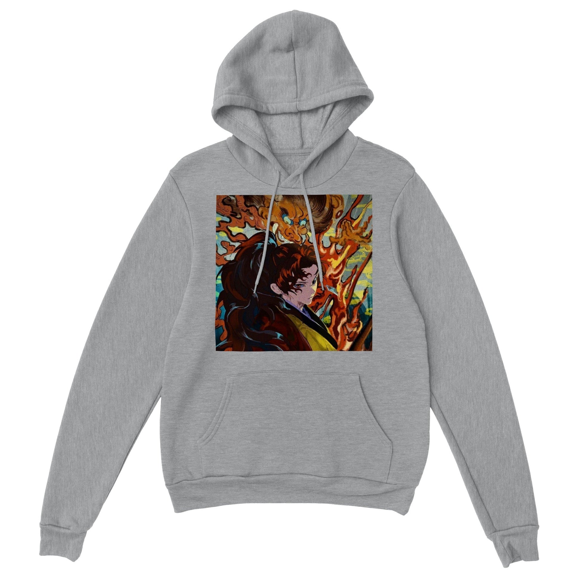 Demon Slayer | Yoriichi | Anime Hoodie (Unisex)-Hoodie-Monkey Ninja-Grey-S-Monkey Ninja