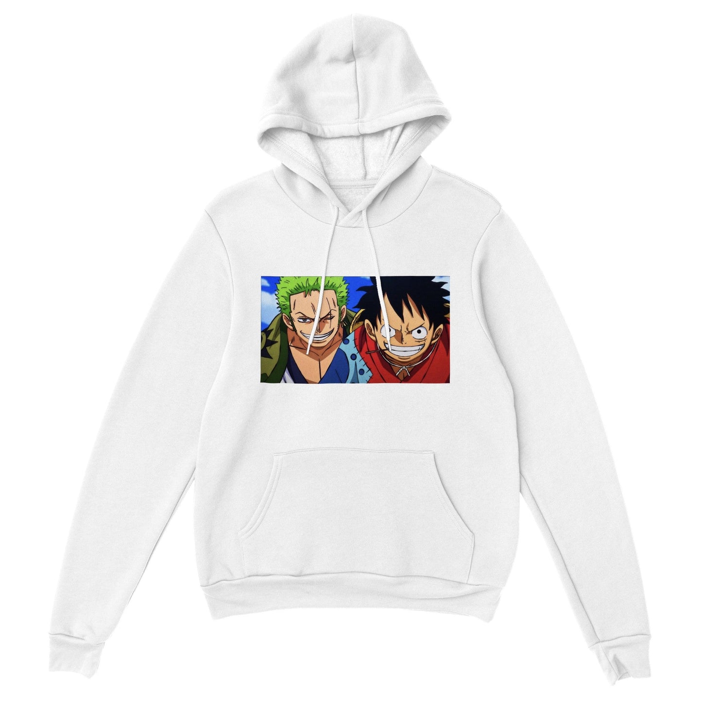 One Piece | Zoro & Luffy | Anime Hoodie (Unisex)-Hoodie-Monkey Ninja-White-S-Monkey Ninja