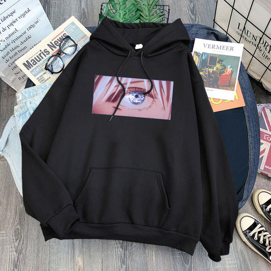 Jujutsu Kaisen Satoru Gojo Eyes Hoodie-Clothing-Monkey Ninja-Black-S-Monkey Ninja